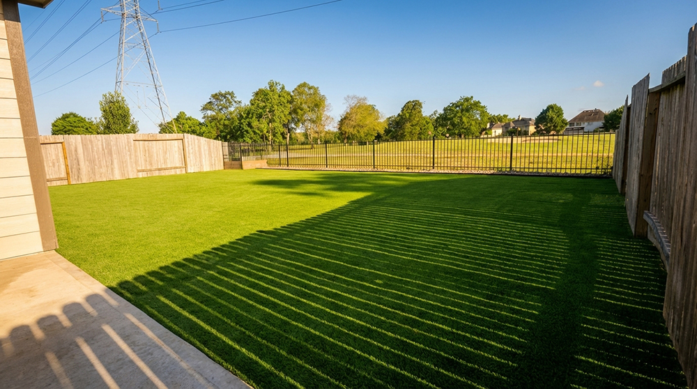 Artificial turf installation project in Baytown, TX