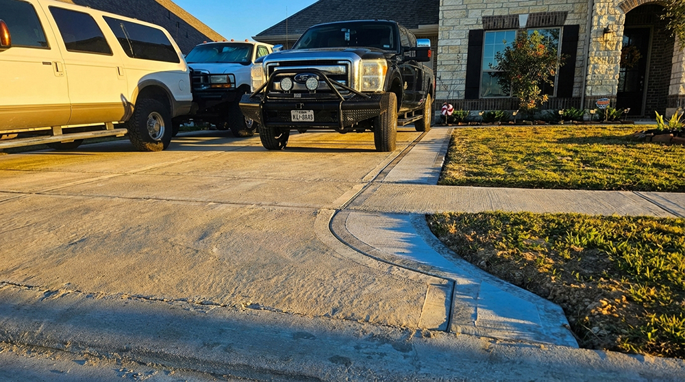 Concrete driveway and walkway installation in Baytown, TX