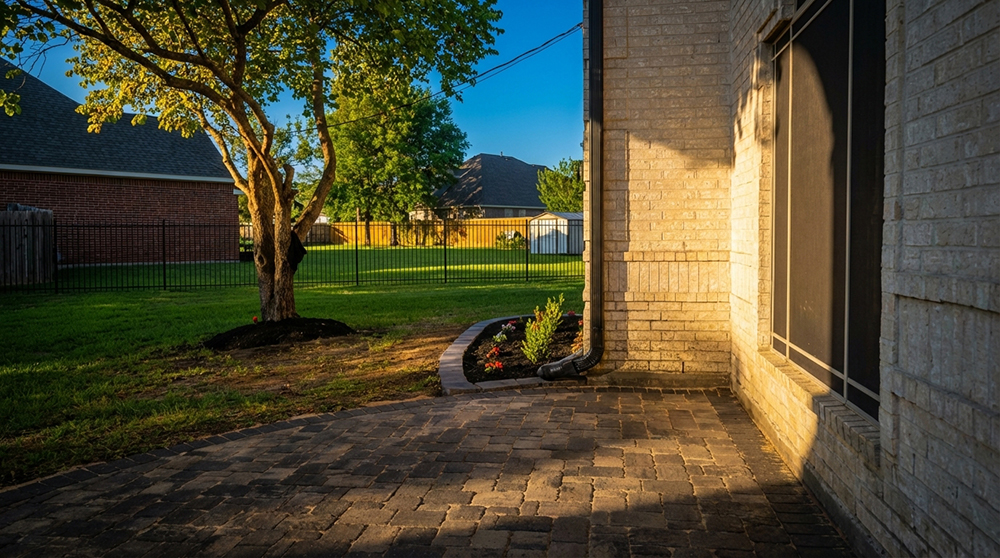 Paver patio hardscaping project in Baytown, TX