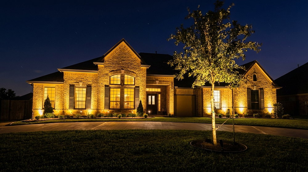 Residential home outdoor lightscaping services