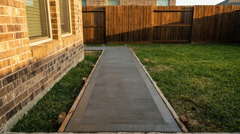 Concrete walkway installation project in Baytown, TX